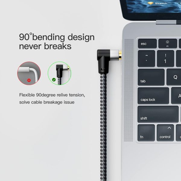 3.5mm Audio Cable 6ft/1.8M, Stereo Aux 3.5mm to 3.5mm Cable 90 Degree Long Aux Cable Aux 3.5mm Male to Male Right Angle TRS Cable Compatible for Headphone,Tablets, Speakers, 24K Gold Plated - Image 2
