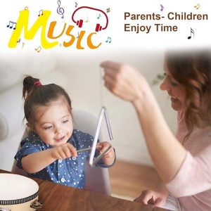 LOOIKOOS Toddler Musical Instruments Natural Wooden Percussion Instruments Toy for Kids Preschool Educational, Musical Toys Set for Boys and Girls with Storage Bag