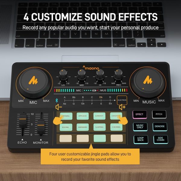 MAONO Podcast Equipment Bundle Audio mixer All-in-One Podcast Production Studio with 3.5mm Microphone for Live Streaming, Podcast Recording, PC, Smartphone, DJ MaonoCaster Lite (AU-AM200-S1) - Image 4