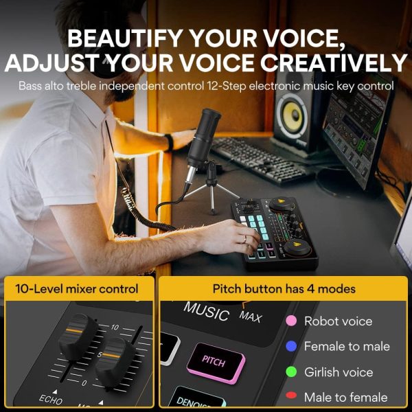 MAONO Podcast Equipment Bundle Audio mixer All-in-One Podcast Production Studio with 3.5mm Microphone for Live Streaming, Podcast Recording, PC, Smartphone, DJ MaonoCaster Lite (AU-AM200-S1) - Image 8