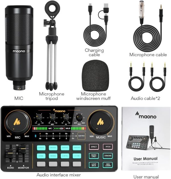 MAONO Podcast Equipment Bundle Audio mixer All-in-One Podcast Production Studio with 3.5mm Microphone for Live Streaming, Podcast Recording, PC, Smartphone, DJ MaonoCaster Lite (AU-AM200-S1) - Image 9
