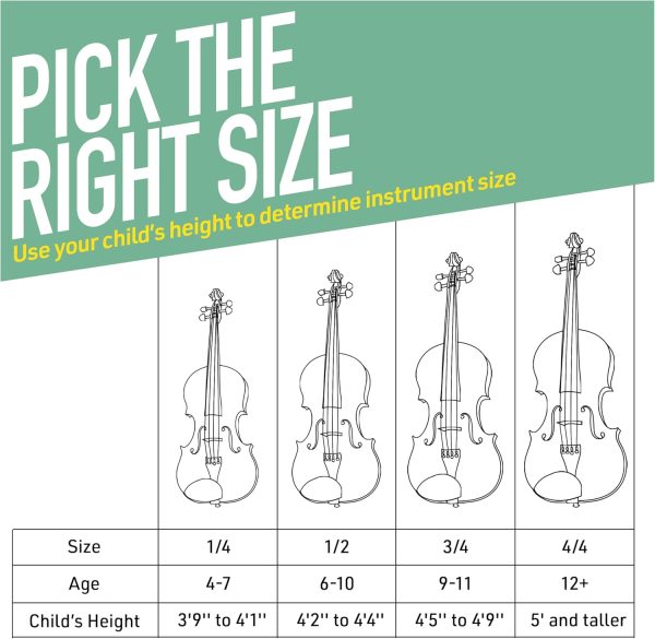 Mendini By Cecilio Violin For Beginners, Kids & Adults - Beginner Kit For Student w/Hard Case, Rosin, Bow - Starter Violins, Wooden Stringed Musical Instruments - Image 6