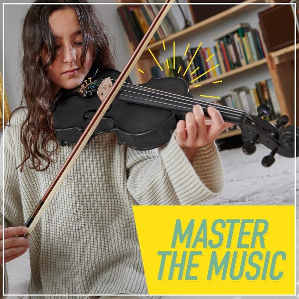 Mendini By Cecilio Violin For Beginners, Kids & Adults - Beginner Kit For Student w/Hard Case, Rosin, Bow - Starter Violins, Wooden Stringed Musical Instruments - Image 8