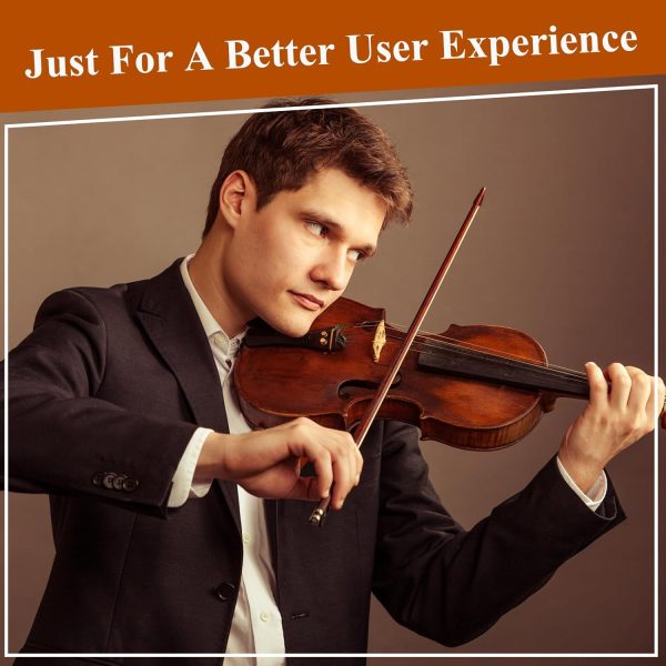 PHOENIX Violin 4/4 Full Size Kit, Violin Fiddle Set for Beginner Adults Student with Rosewood Bow, Extra Strings & Bridge, 2 Rosins, Tuner, Case, Mute, Fingerboard Stickers, Shoulder Rest (Full) - Image 7